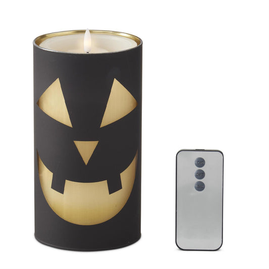 Black Jack o Lantern Slip Cover with LED Candle