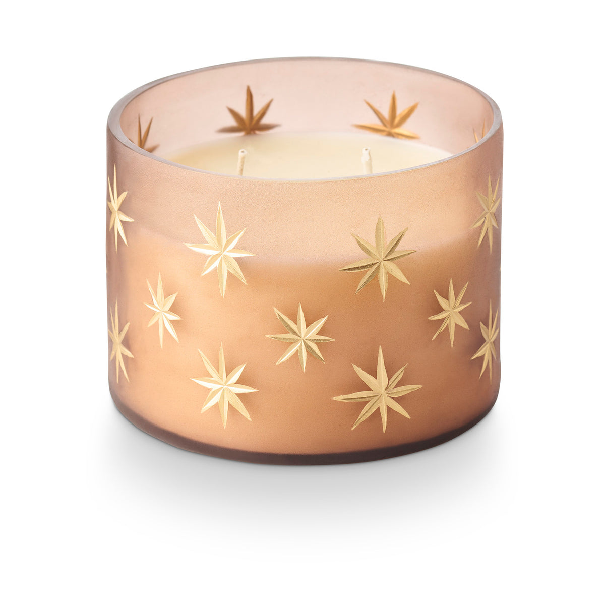 Woodfire Frosted Star Glass Candle