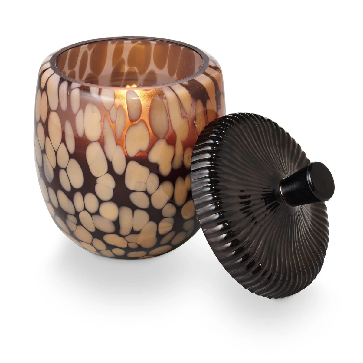 Midnight Pumpkin Glass Acorn Candle