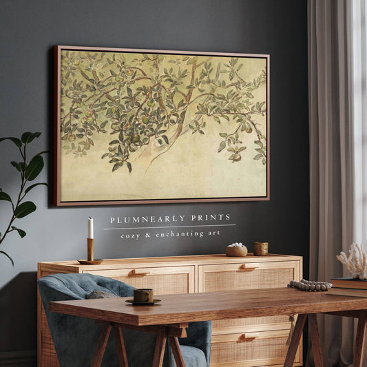 Shirlaw Apple Tree Canvas Print with Walnut Brown Frame