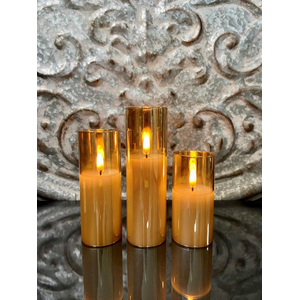 Champagne Radiance Petite Trio LED Candle Set
