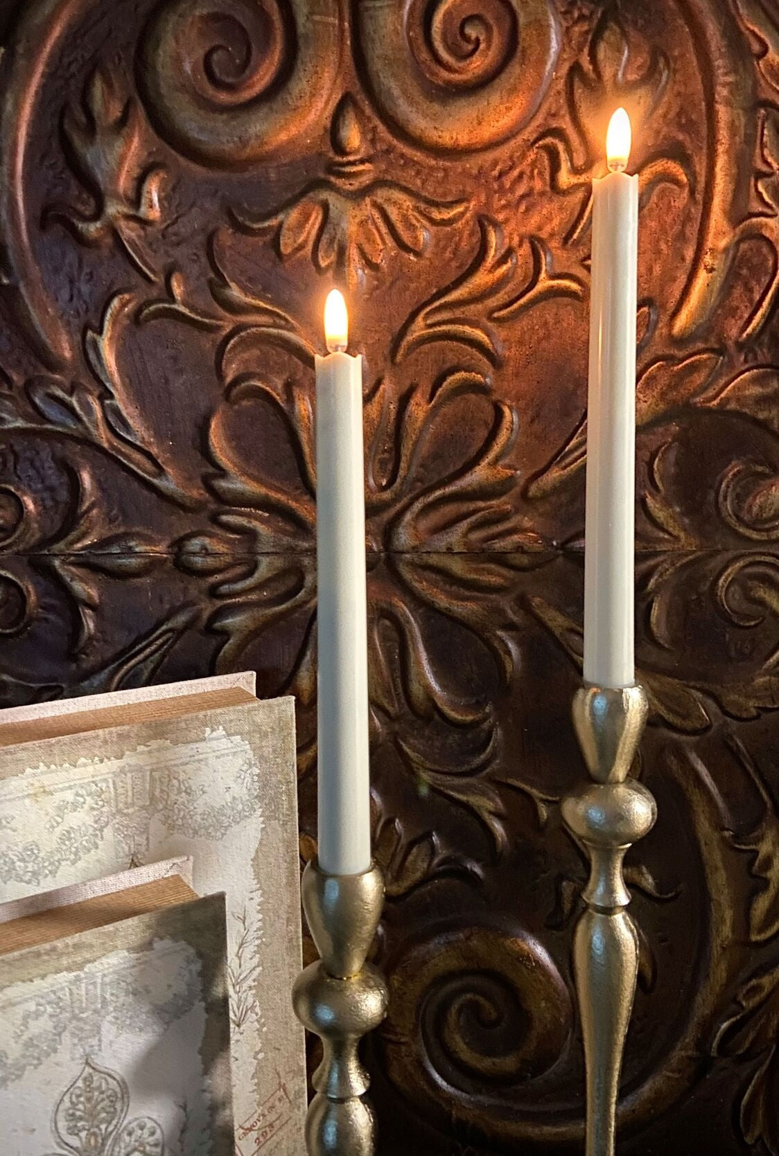Ivory Radiance LED Taper Candle Set of Two