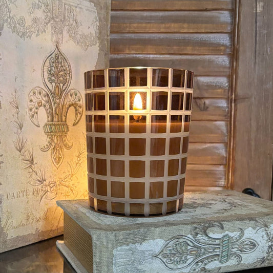 Amber Lattice Radiance LED Candle
