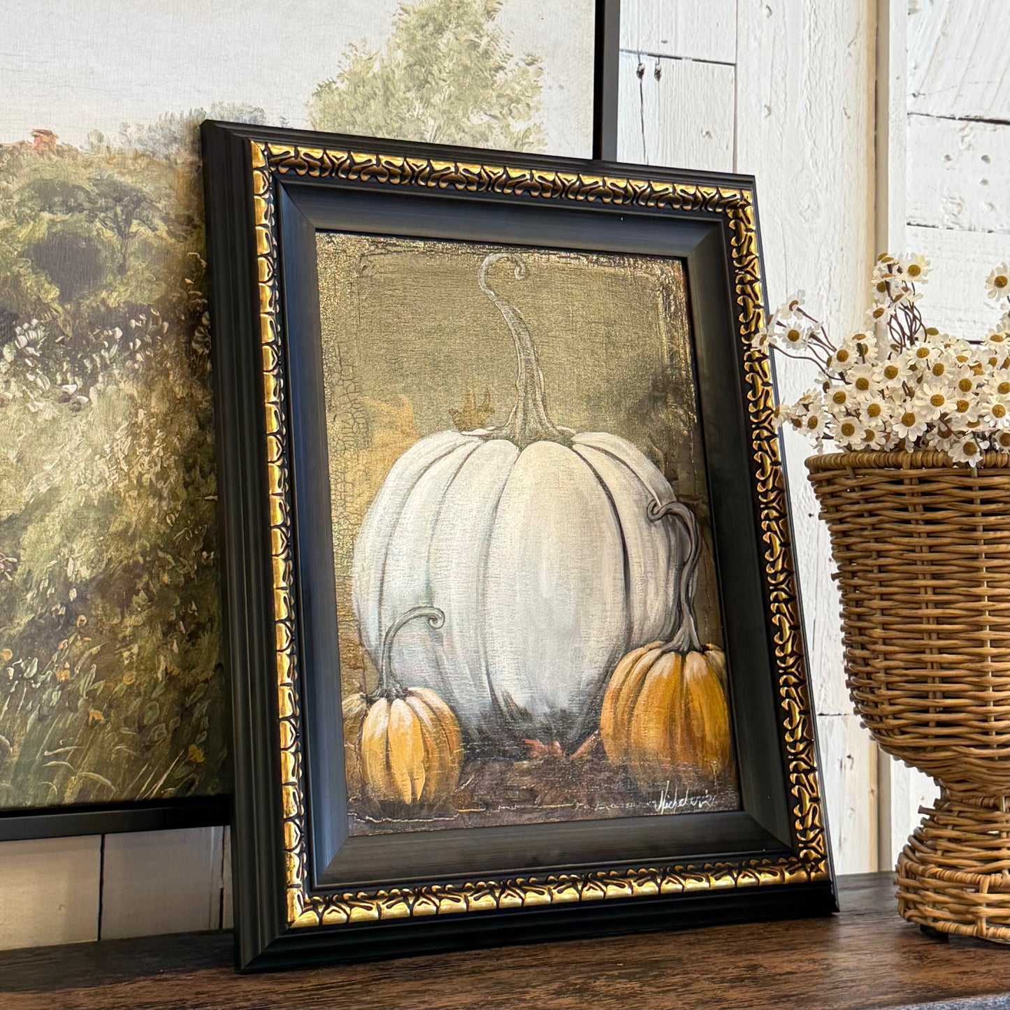 Pumpkins & Fall Leaves Hand Painting