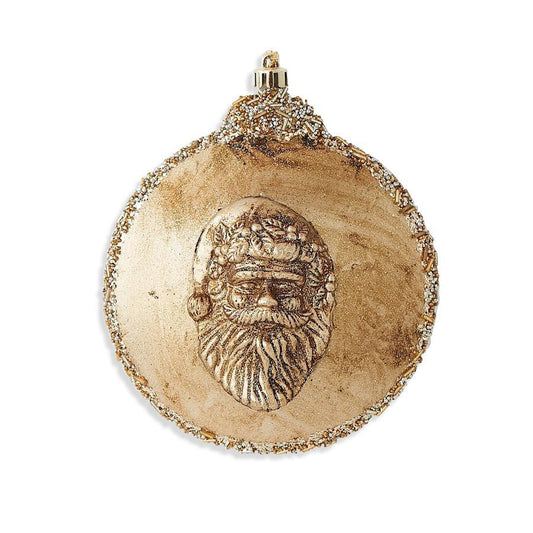 Gold Santa Head Shatterproof Ornament