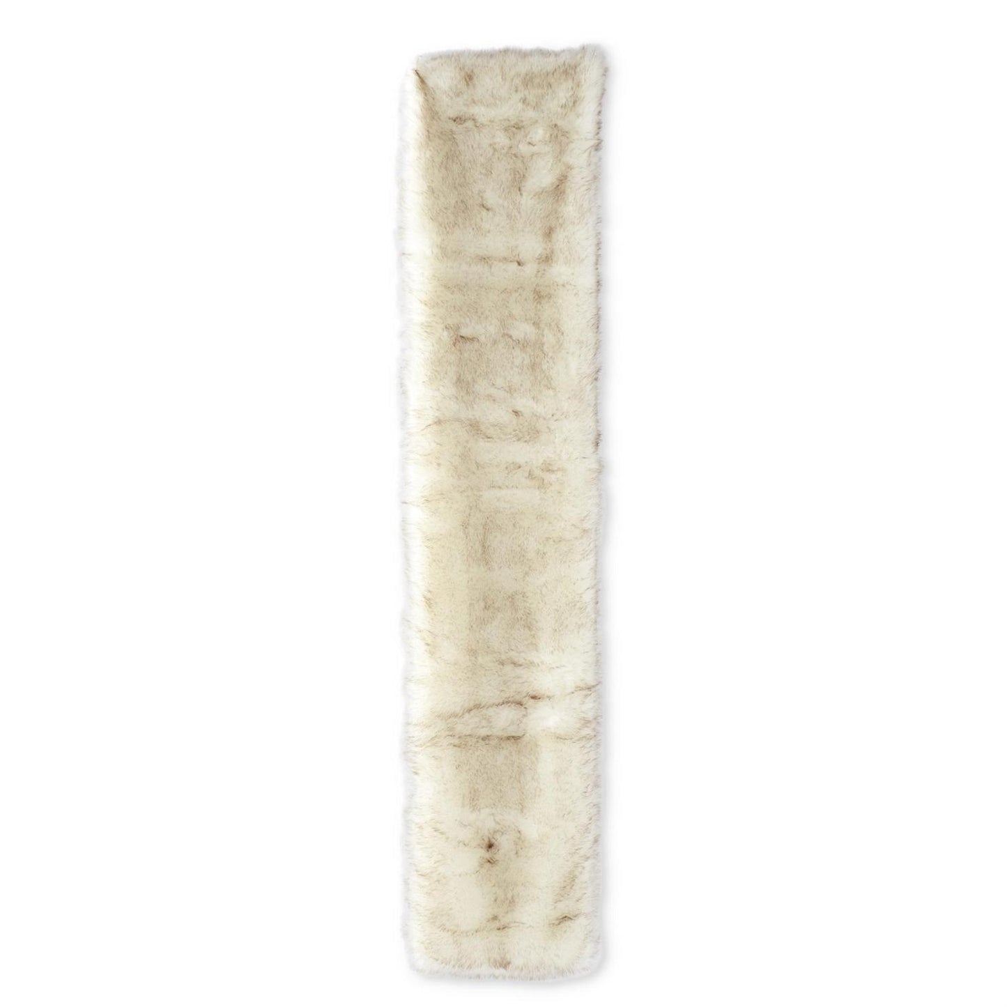 72 Inch Cream Faux Fur Table Runner