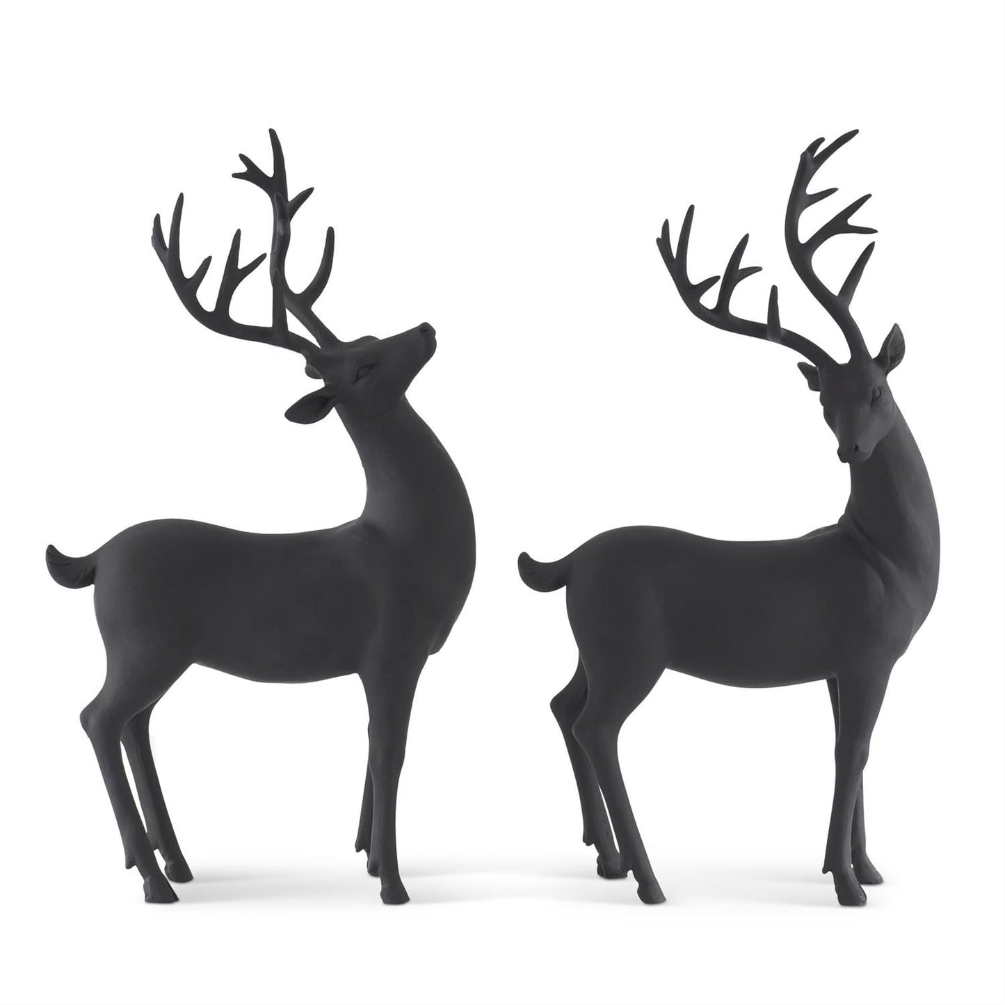 Matte Black Resin Standing Deer - 2 styles