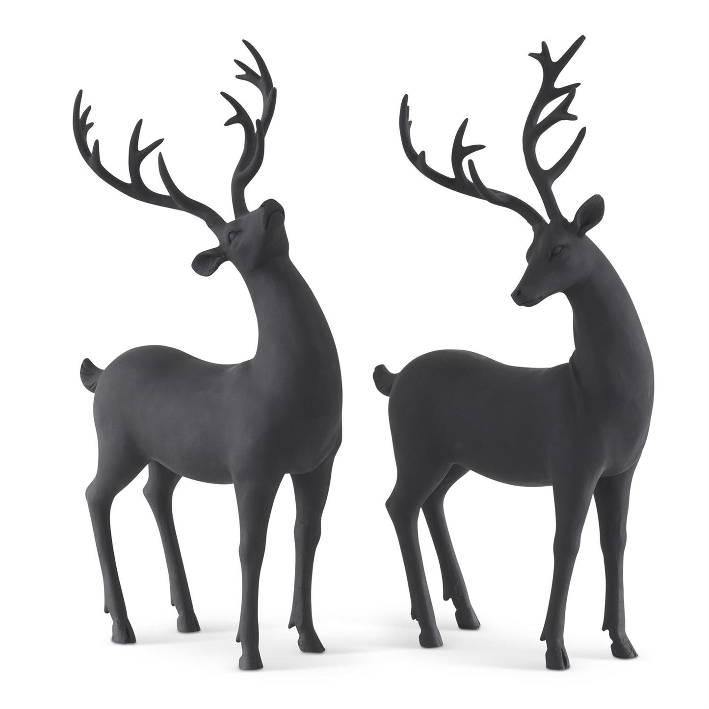 Matte Black Resin Standing Deer - 2 styles