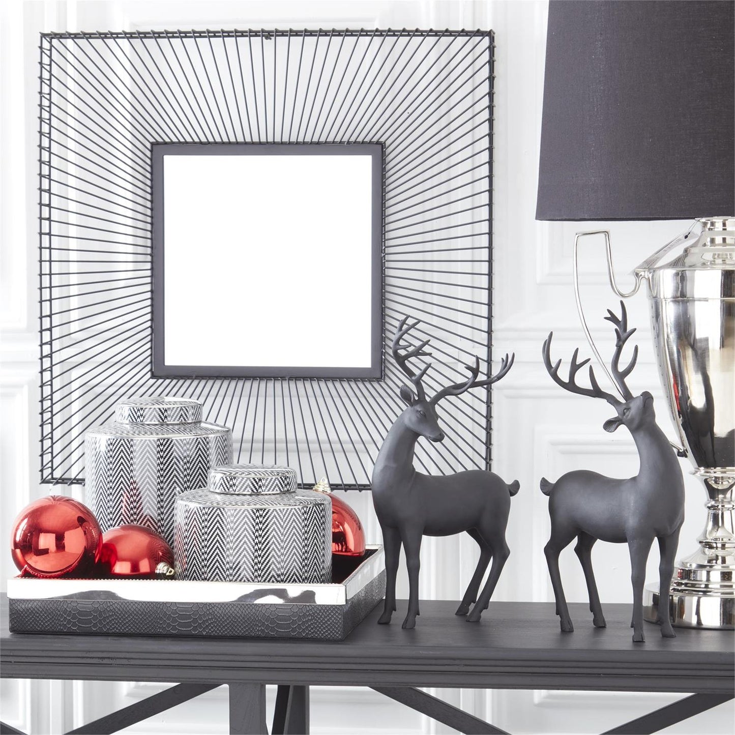 Matte Black Resin Standing Deer - 2 styles