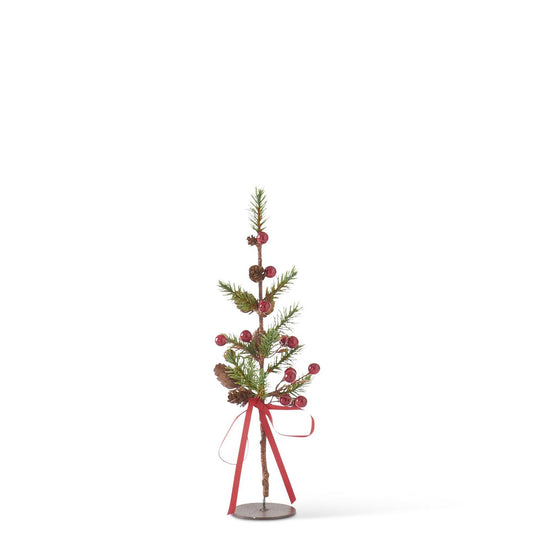 Pine Twig Tree w/ Red Berries & Mini Pinecones | Three Sizes
