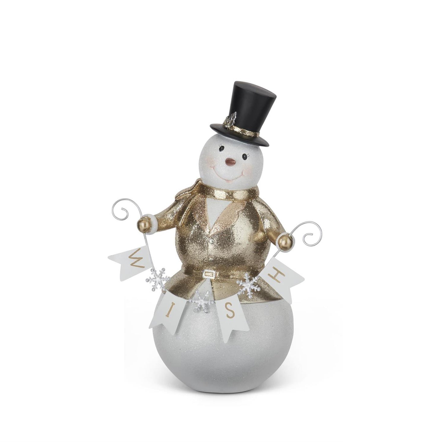 Glittered Gold Coat Snowmen