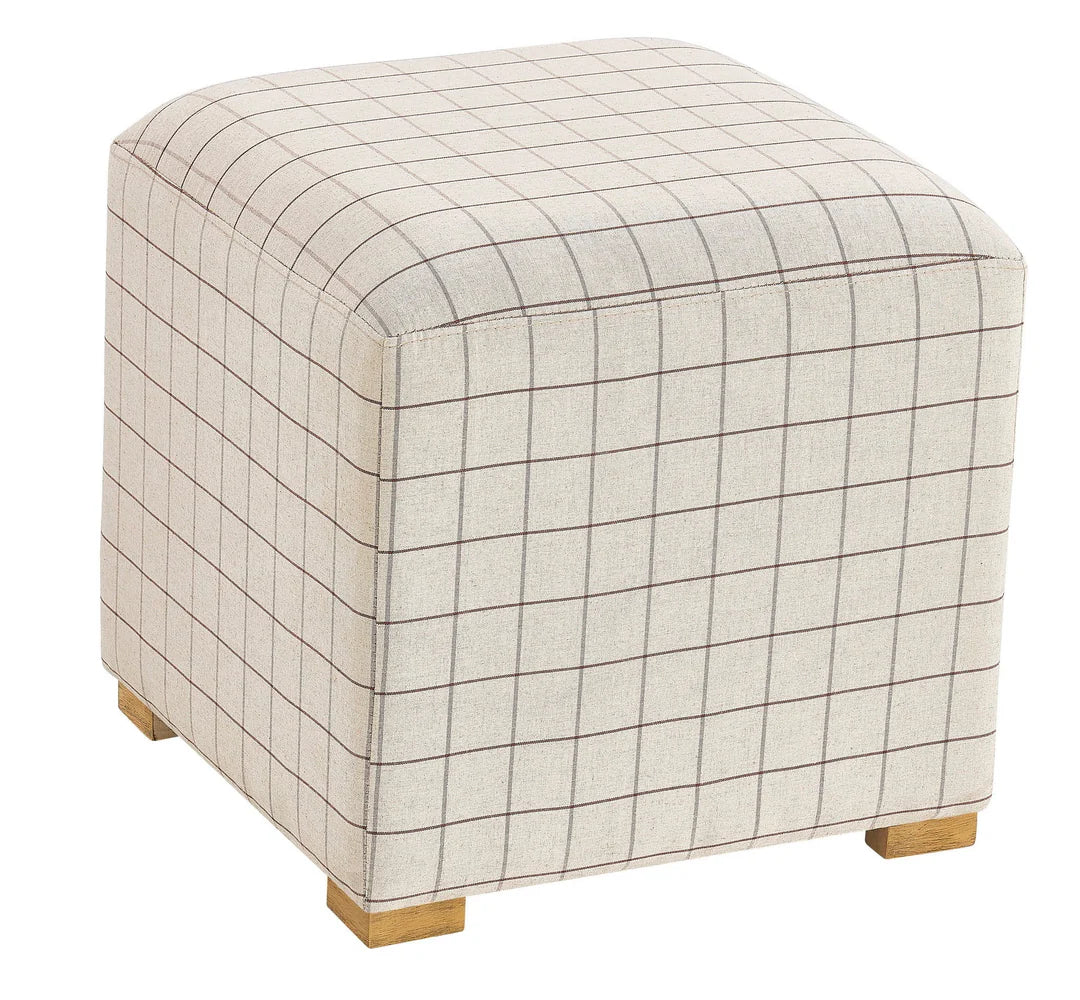 Windowpane Print Ottoman