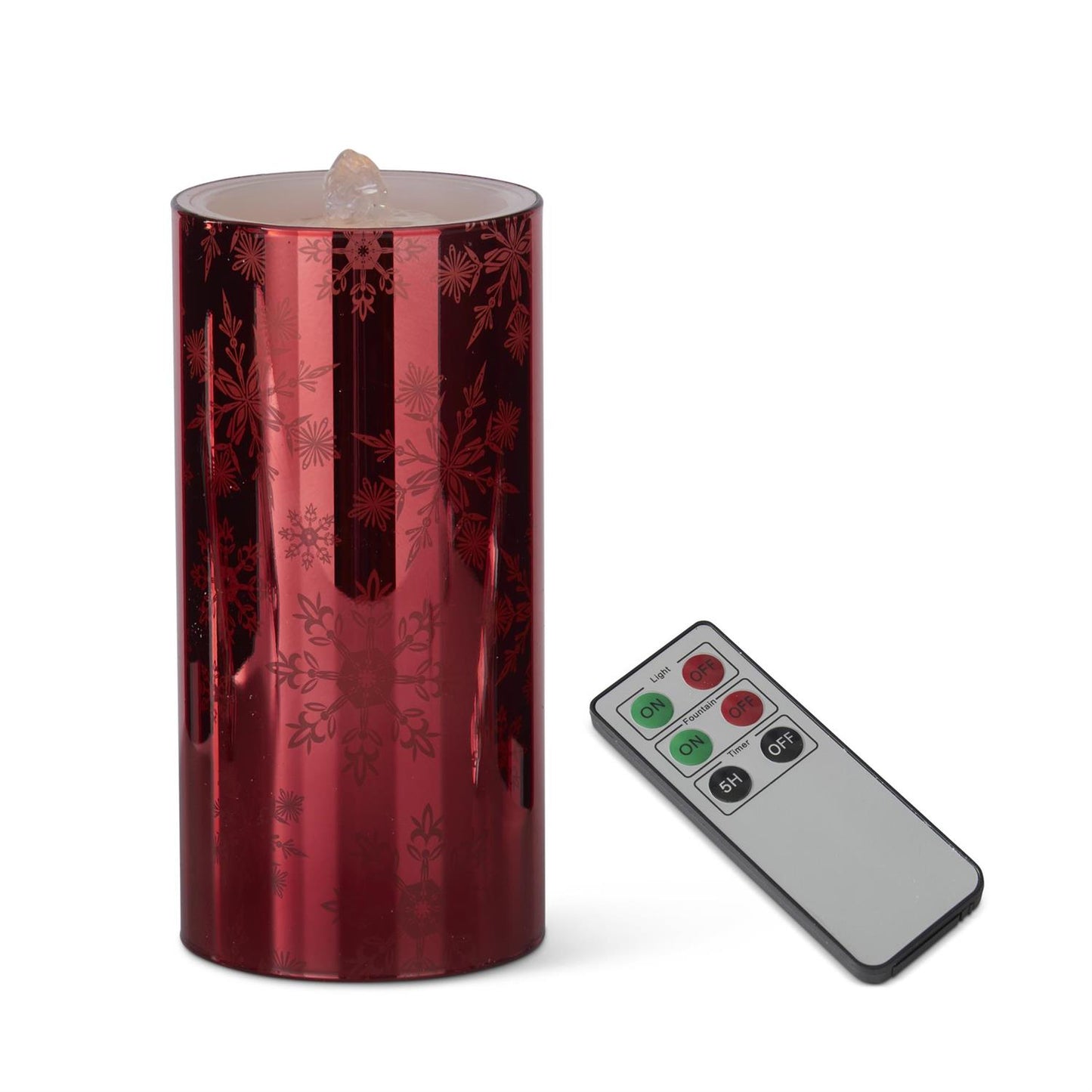 Red Mirrored LED Water Candle w/Timer