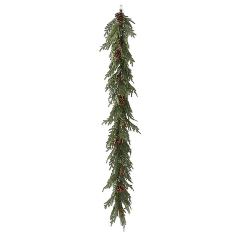 Real Touch Pine & Juniper Garland w/ Pinecone | 70 Inch