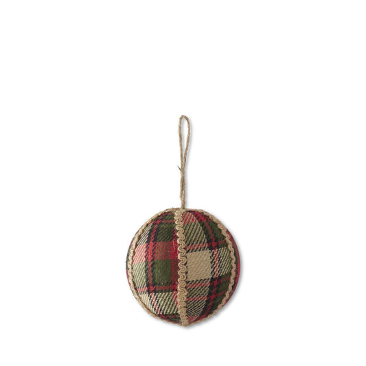 Plaid with Jute Trim Ornament Ball