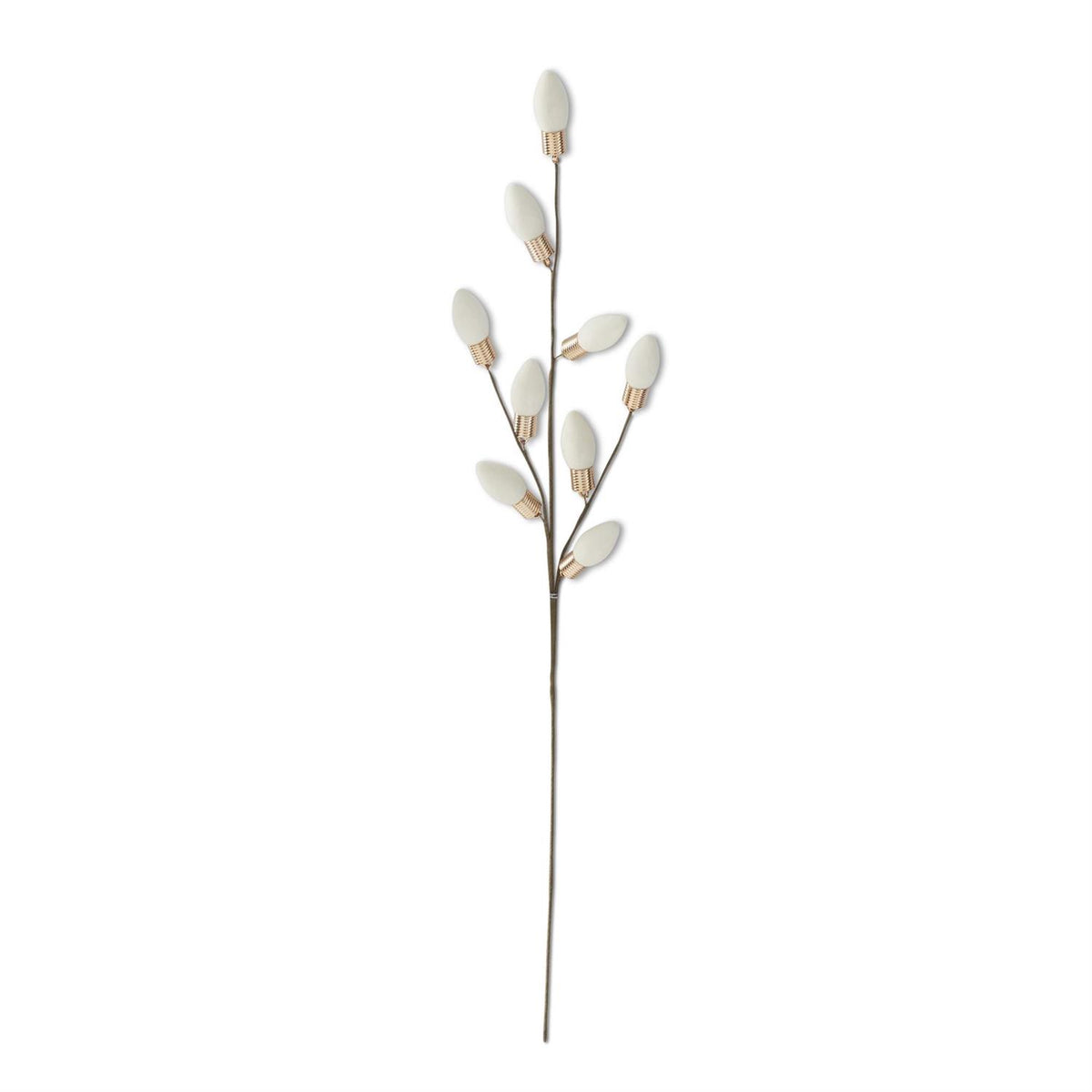 White Flocked Christmas Bulb Pick | 24 Inch