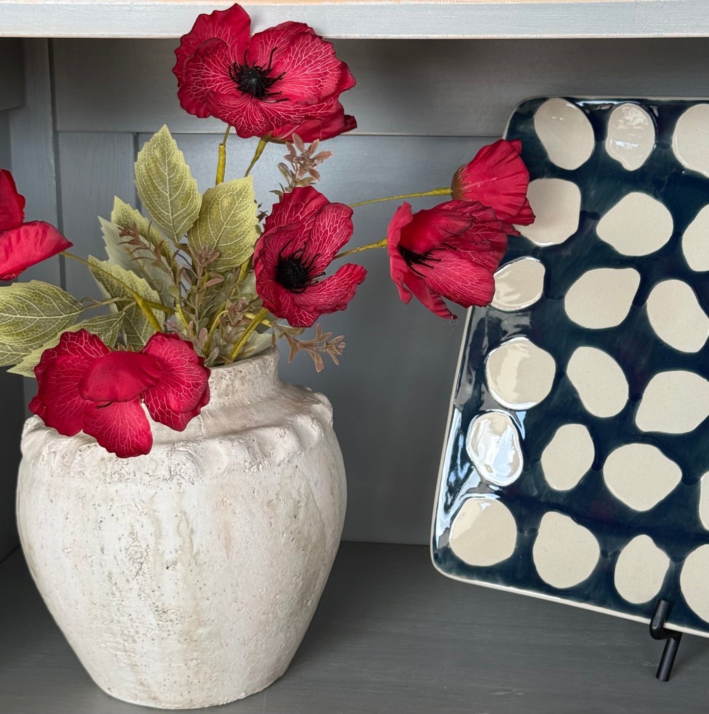 Red Poppy Artificial Spray