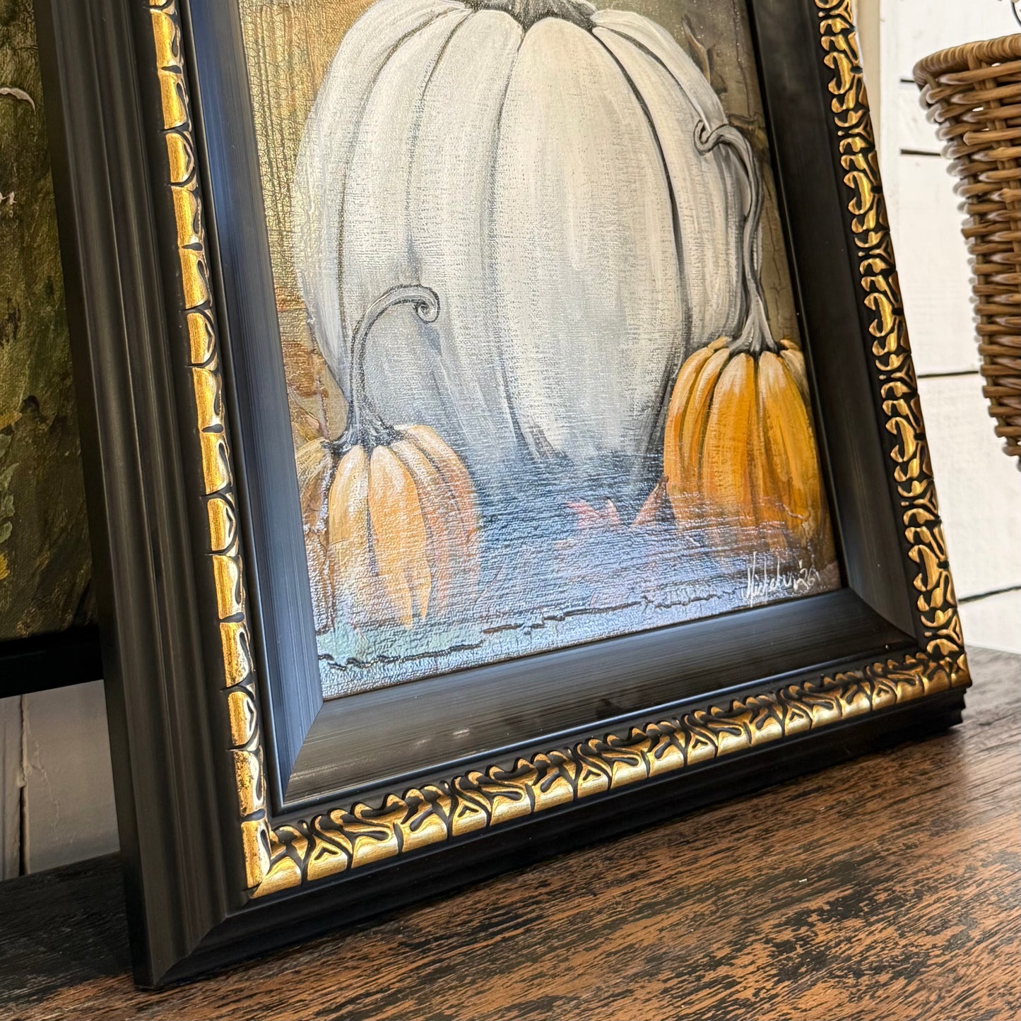 Pumpkins & Fall Leaves Hand Painting