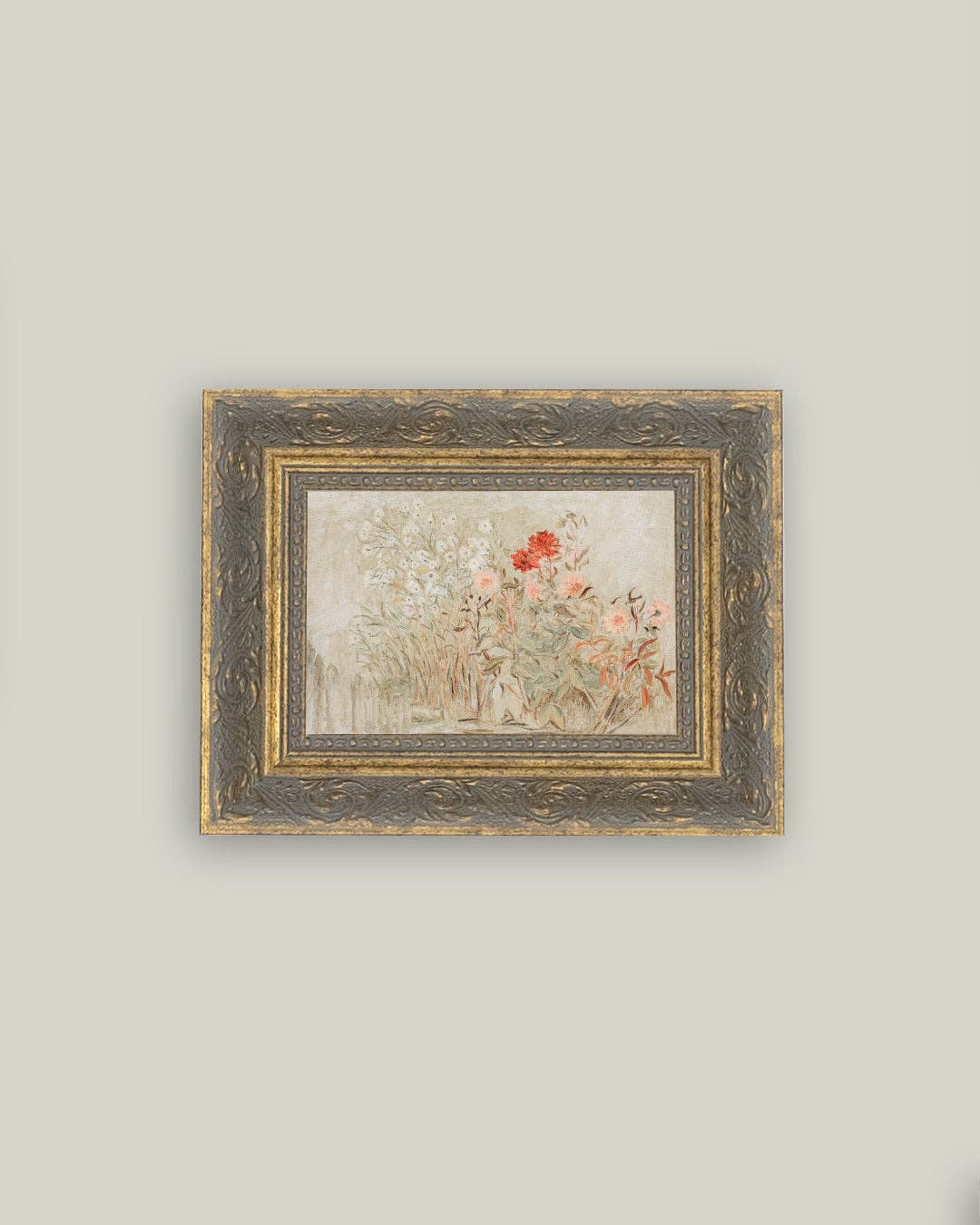 Small Garden Framed Antique Art