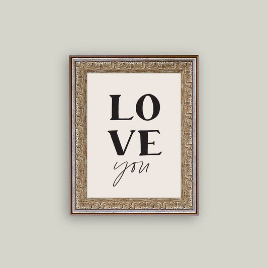 L.O.V.E. You Framed Antique Art