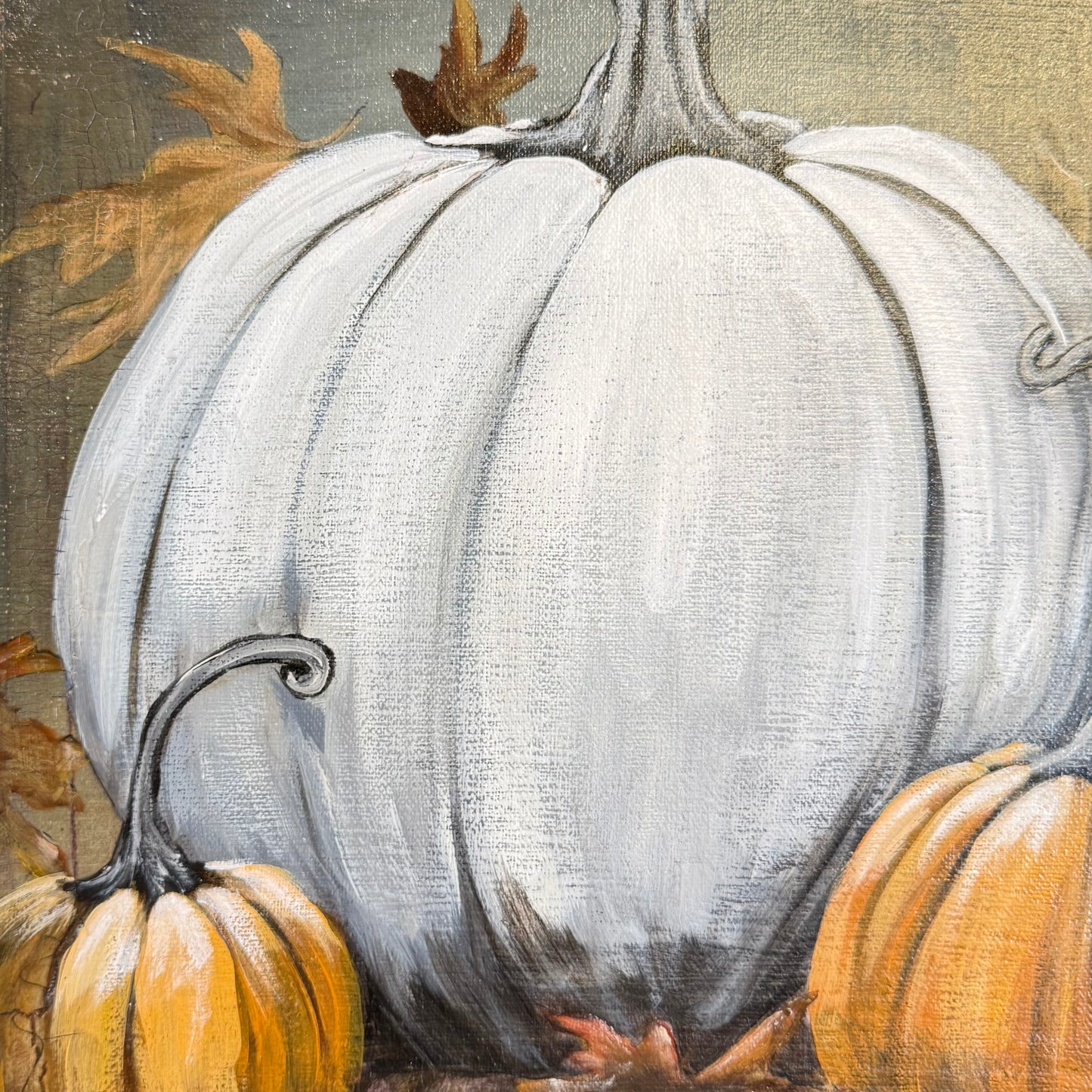 Pumpkins & Fall Leaves Hand Painting