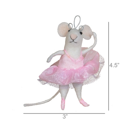 Felt Ballerina Mouse Ornament