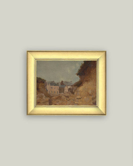Village Dans Framed Antique Art