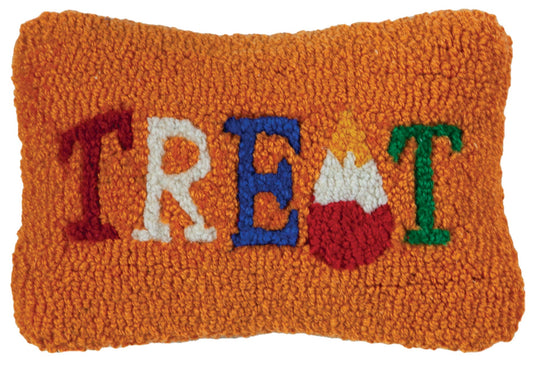 Halloween Treat Hand Hooked Wool Decorative Pillow