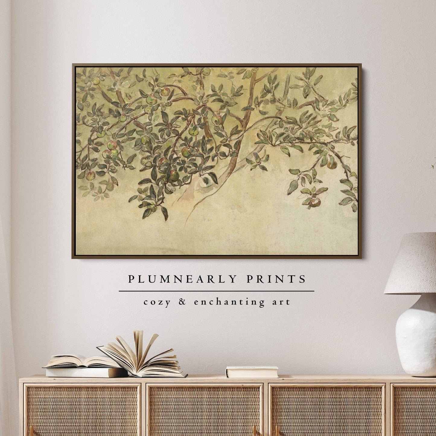 Shirlaw Apple Tree Canvas Print with Walnut Brown Frame