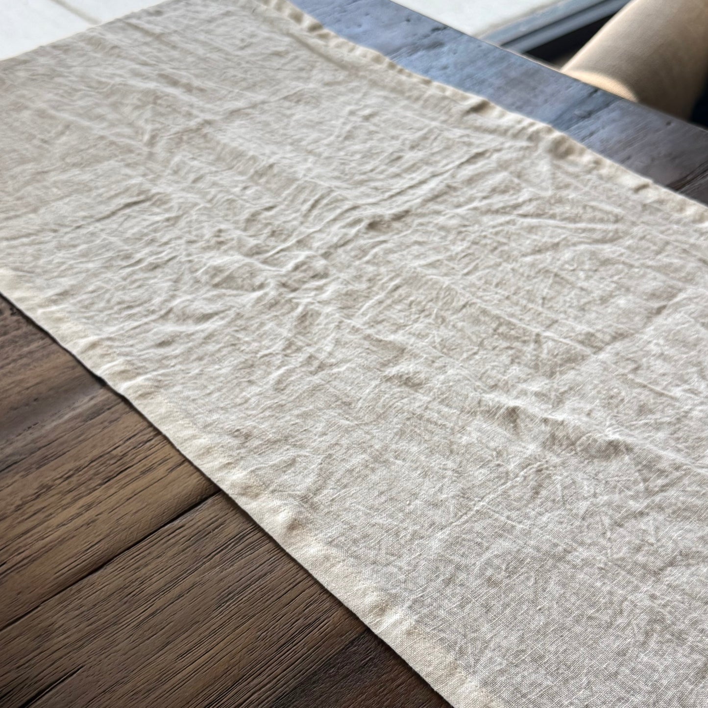 Stonewashed Linen Table Runner