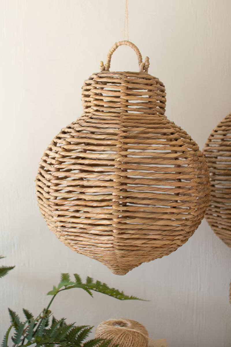 Woven Seagrass & Iron Ornament