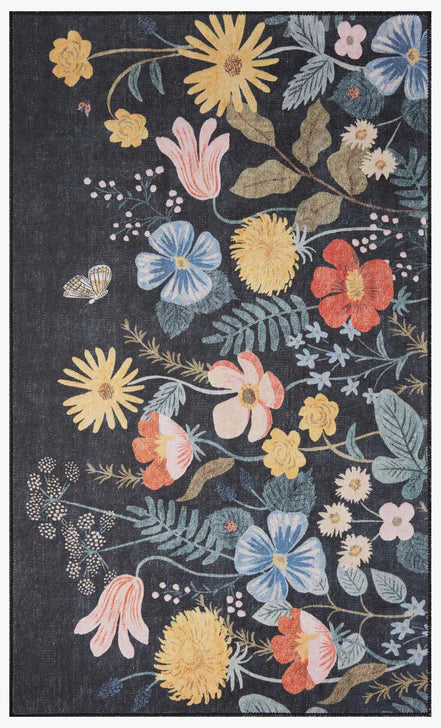 Rifle Paper Co x Loloi Atelier Rug | Strawberry Fields Black