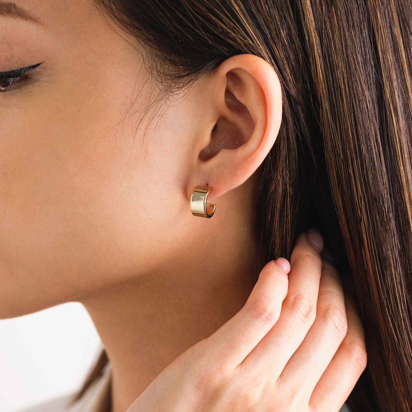 Alex Hoop Gold Earrings Pair