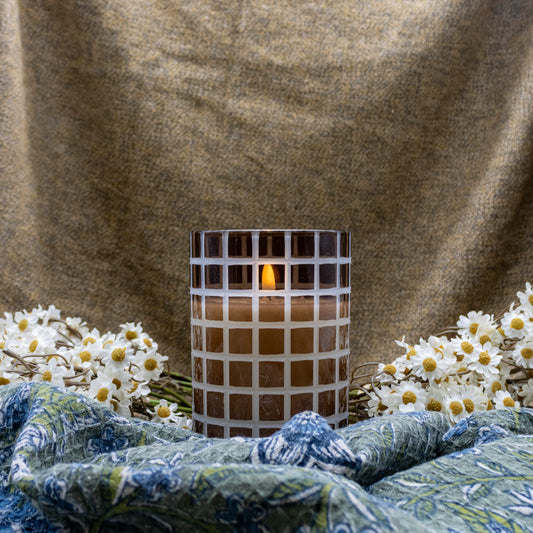 Amber Lattice Radiance LED Candle