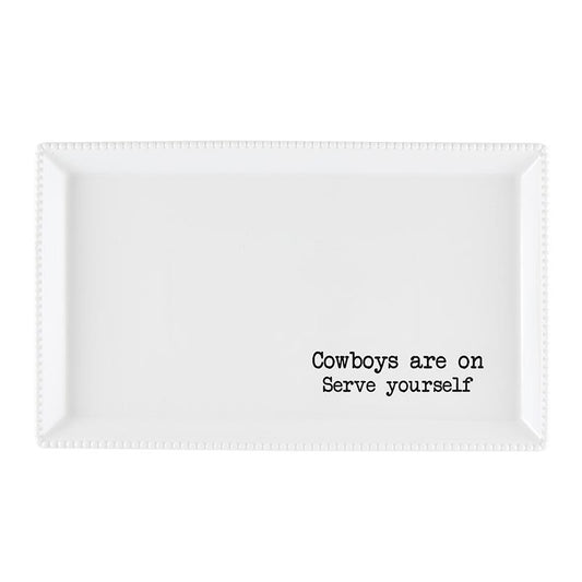 "Cowboys are on. Serve Yourself" Serving Platters