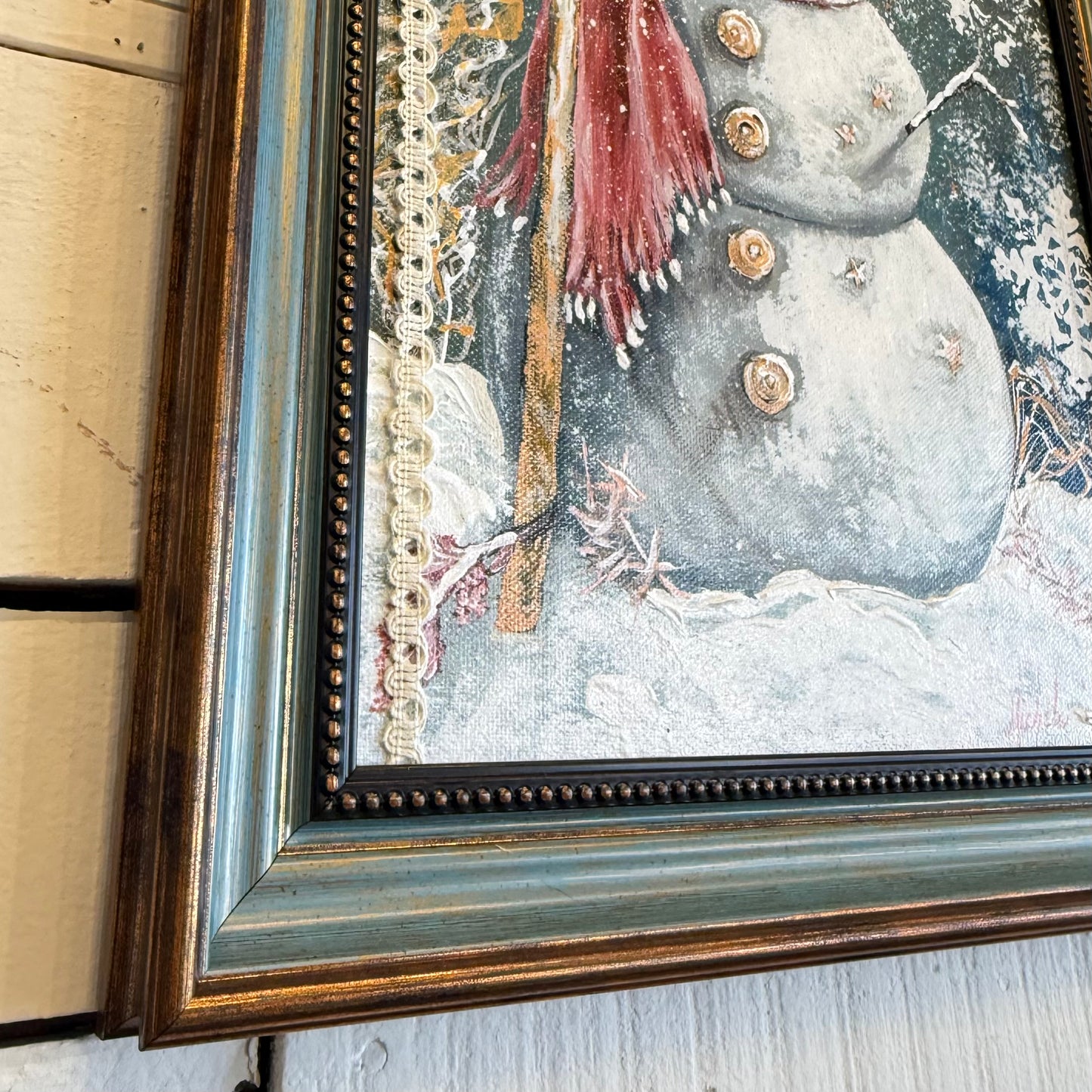 Vintage Snowman Hand Painting