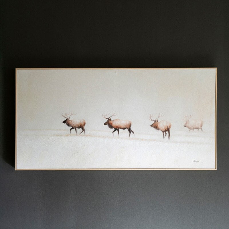 Framed Elk Painting