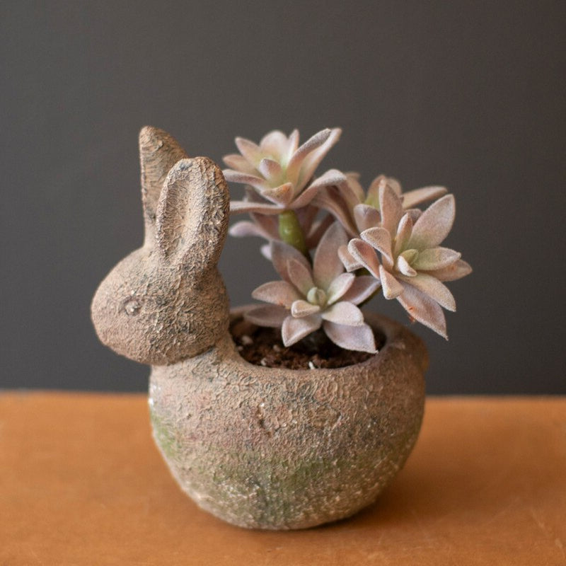 Rustic Terracotta Rabbit Planter