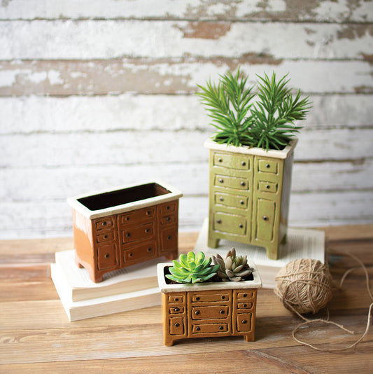 Ceramic Chest of Drawers Planters