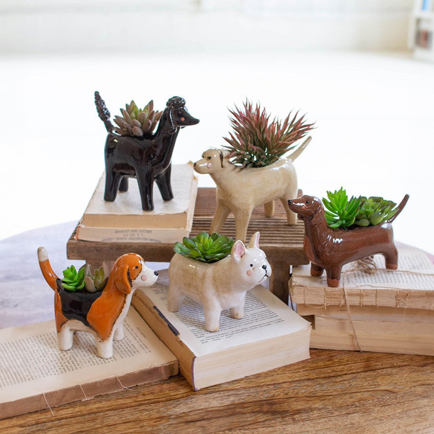 Ceramic Dog Planter