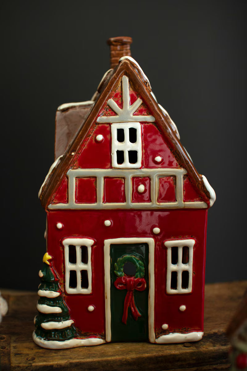 Ceramic Christmas Votive House Village