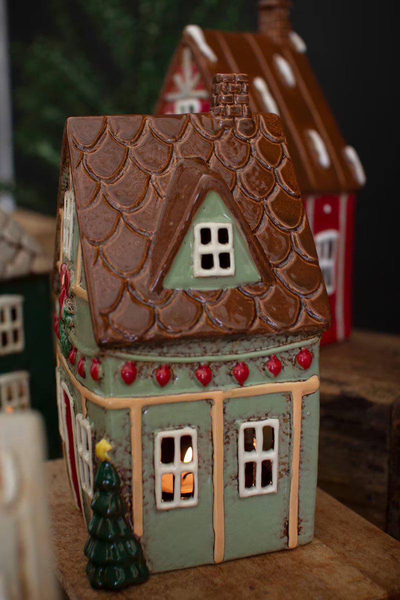 Ceramic Christmas Votive House Village