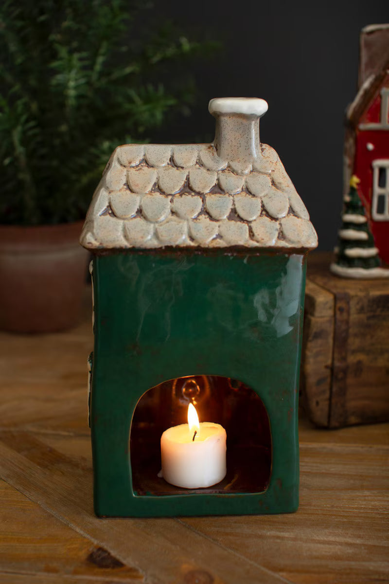 Ceramic Christmas Votive House Village