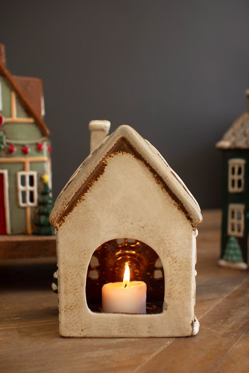 Ceramic Christmas Votive House Village