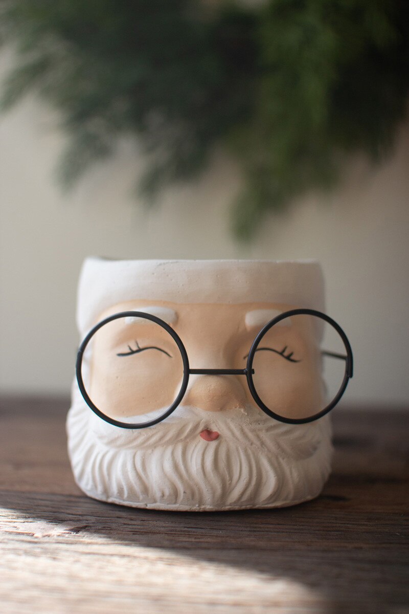 Concrete Santa Planter
