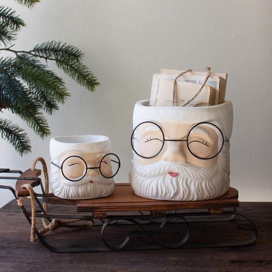 Concrete Santa Planter