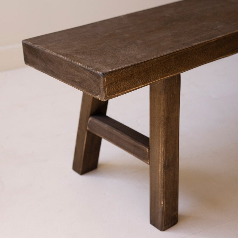 Dark Brown Wood Bench