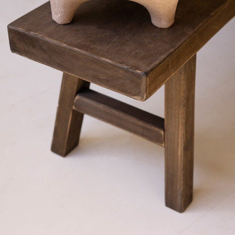 Dark Brown Wood Bench