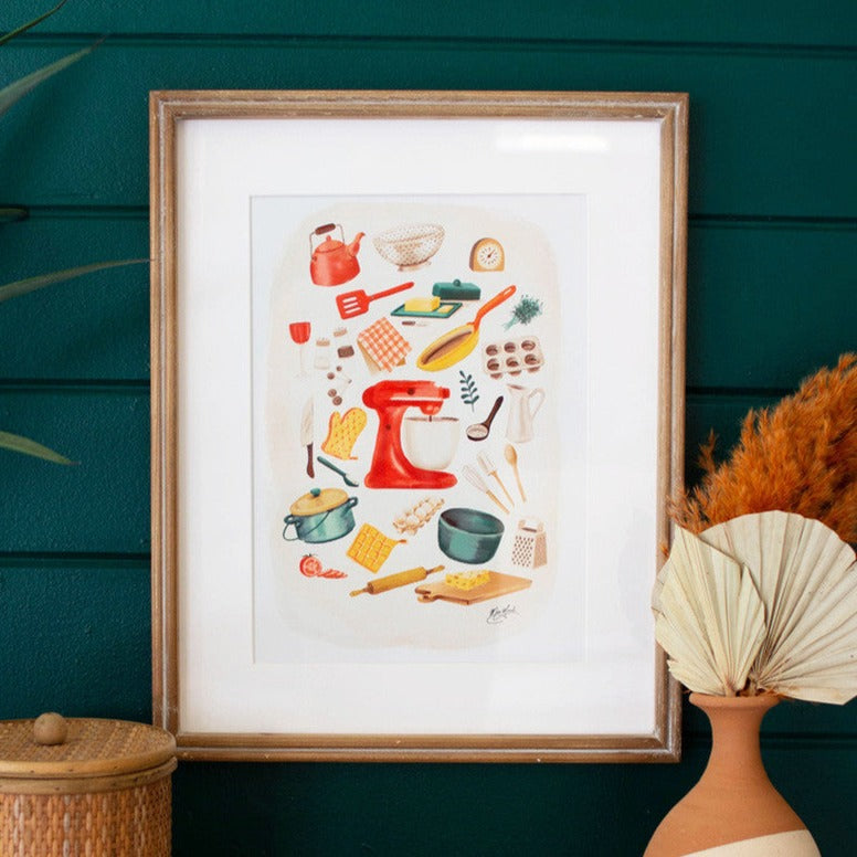 Framed Cooking Print Under Glass