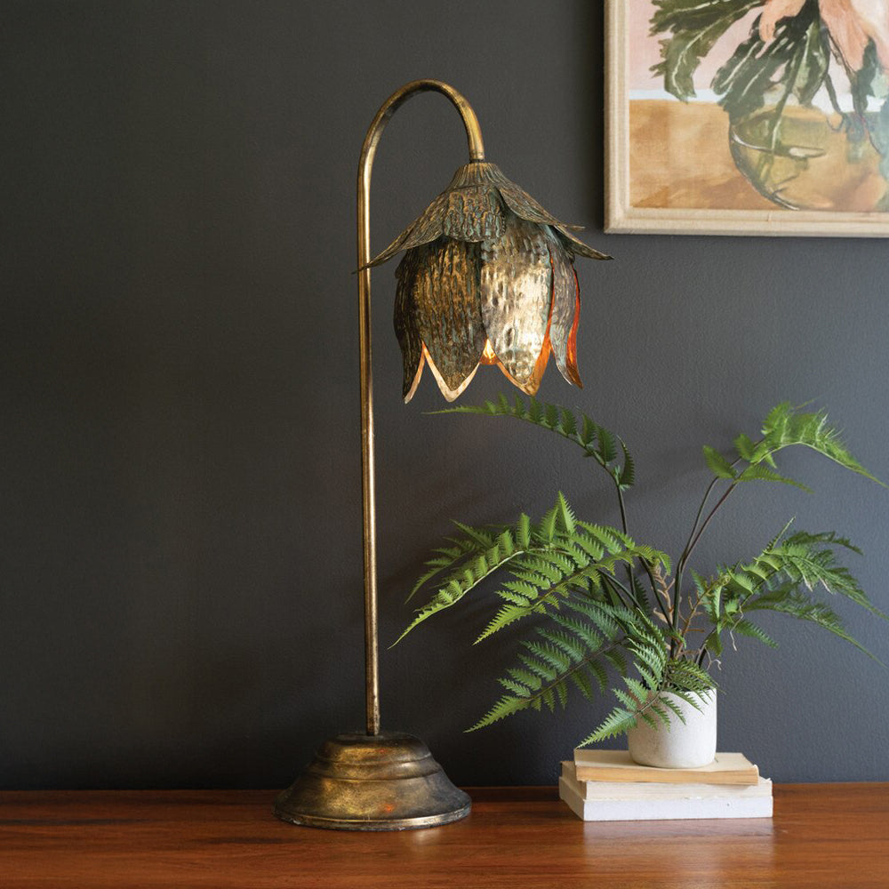Antique Brass Tulip Table Lamp